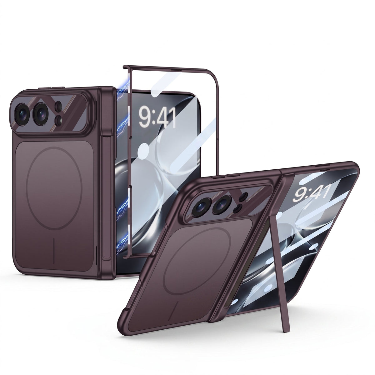 ZEERA FoldArmor Pro iPhone Duo用ケース｜MagSafe対応・強化ガラス一体型・ヒンジ保護＆スタンド付き