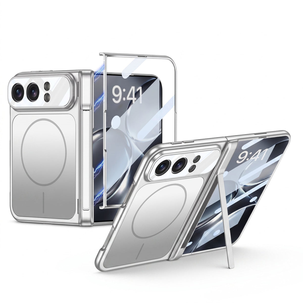 ZEERA FoldArmor Pro iPhone Duo用ケース｜MagSafe対応・強化ガラス一体型・ヒンジ保護＆スタンド付き
