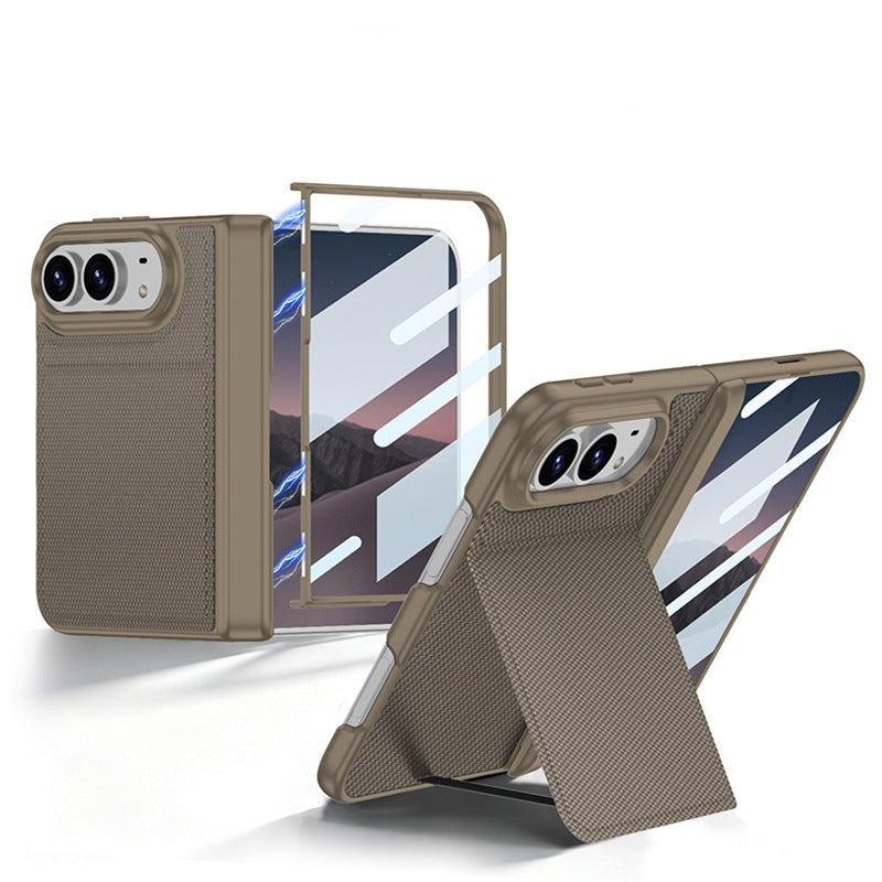 ZEERA FoldFlip Pro Etui na iPhone Duo｜Kompatybilne z MagSafe・Zintegrowana folia ochronna na ekran・Z funkcją podstawki