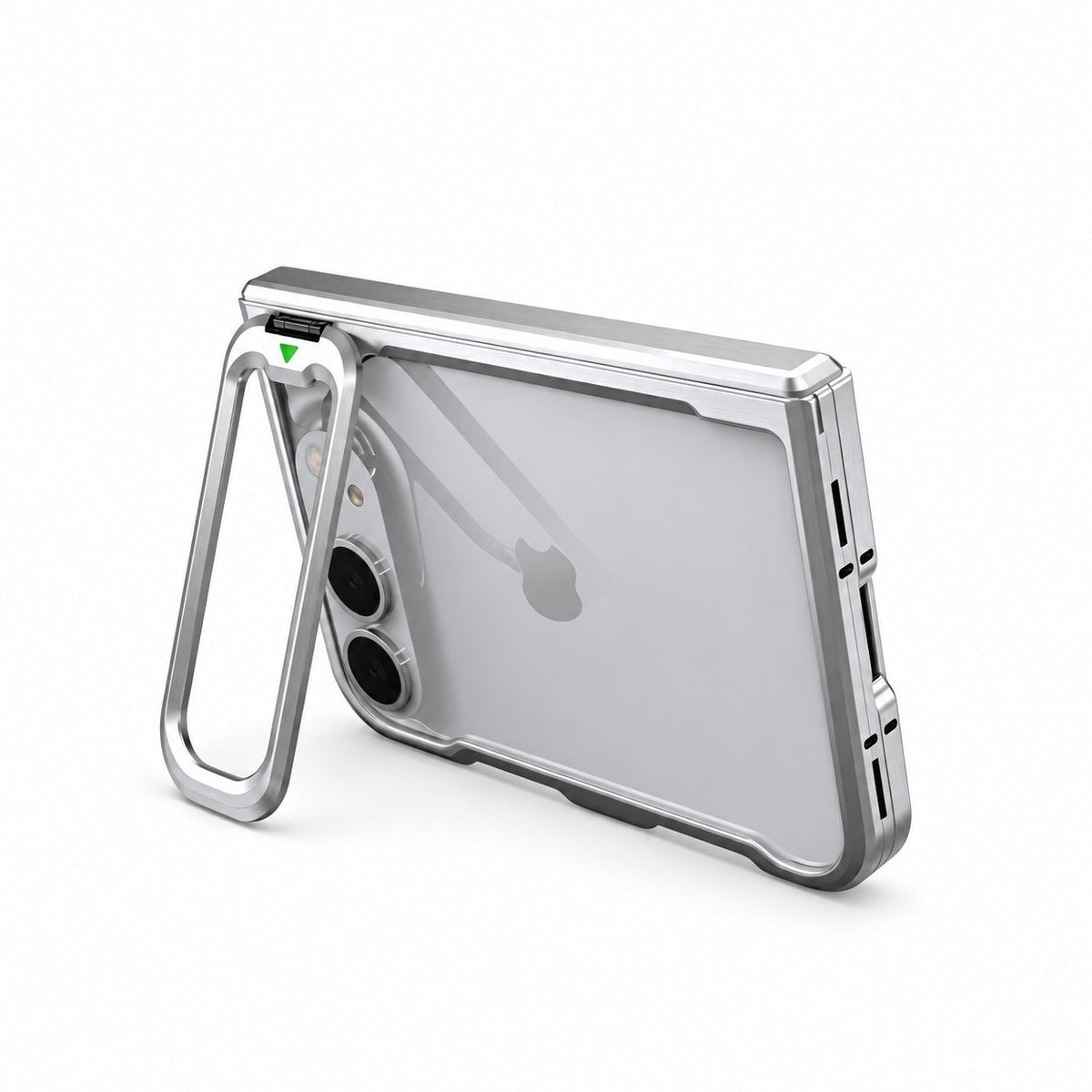 ZEERA FoldFrame Pro iPhone Duo ケース｜アルミ合金バンパー・カメラスタンド・マグネット式ヒンジ保護
