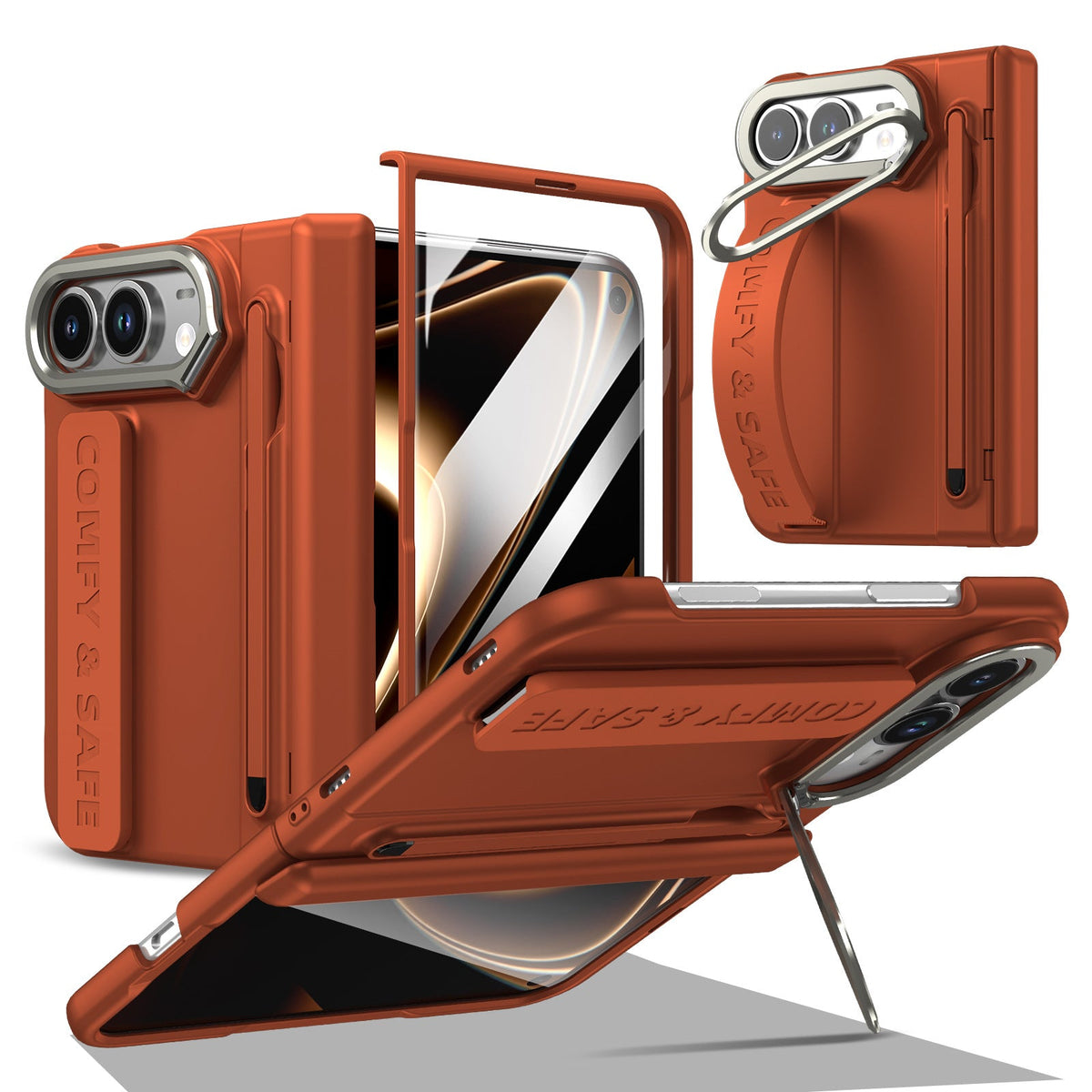 ZEERA FoldGrip Pro Etui na iPhone Duo / Galaxy Z Fold8 | z paskiem, aluminiowym stojakiem, rysikiem i ochroną zawiasu