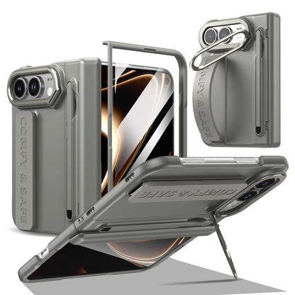 ZEERA FoldGrip Pro Etui na iPhone Duo / Galaxy Z Fold8 | z paskiem, aluminiowym stojakiem, rysikiem i ochroną zawiasu