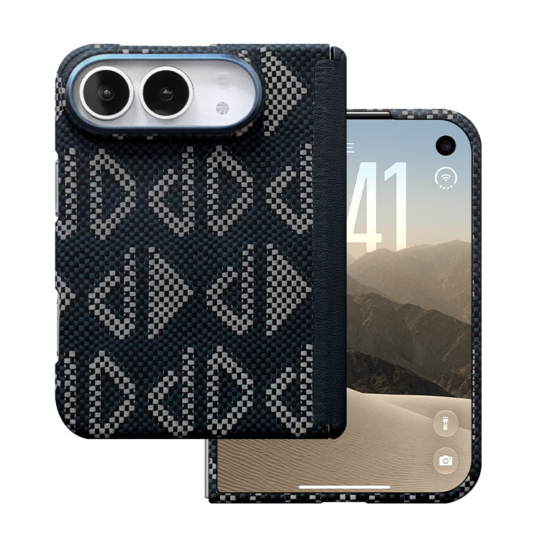 ZEERA FoldShield Pro iPhone Duo ケース｜厚さ1mm・超軽量アラミド繊維・MagSafe対応・自動復帰レザーヒンジ保護