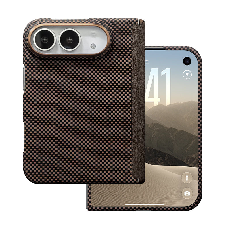ZEERA FoldShield Pro iPhone Duo ケース｜厚さ1mm・超軽量アラミド繊維・MagSafe対応・自動復帰レザーヒンジ保護