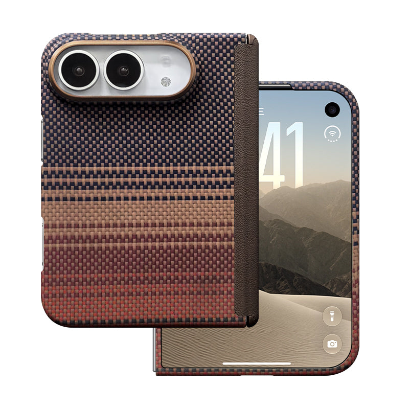 ZEERA FoldShield Pro iPhone Duo ケース｜厚さ1mm・超軽量アラミド繊維・MagSafe対応・自動復帰レザーヒンジ保護