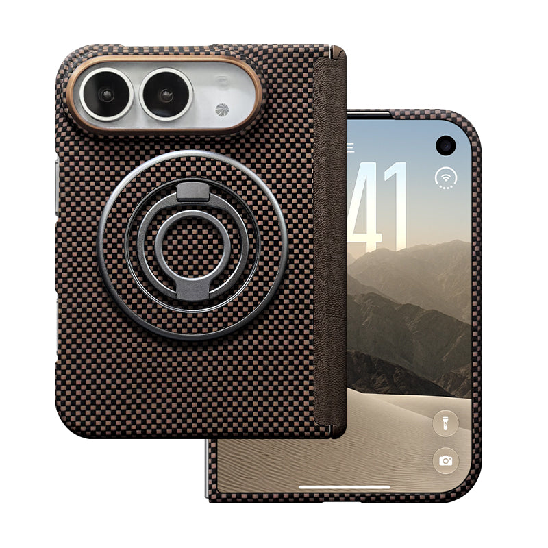 ZEERA FoldShield Pro iPhone Duo ケース｜厚さ1mm・超軽量アラミド繊維・MagSafe対応・自動復帰レザーヒンジ保護