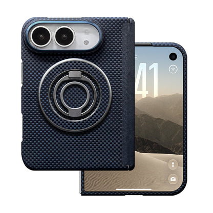 ZEERA FoldShield Pro iPhone Duo ケース｜厚さ1mm・超軽量アラミド繊維・MagSafe対応・自動復帰レザーヒンジ保護