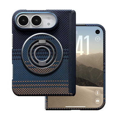 ZEERA FoldShield Pro iPhone Duo ケース｜厚さ1mm・超軽量アラミド繊維・MagSafe対応・自動復帰レザーヒンジ保護
