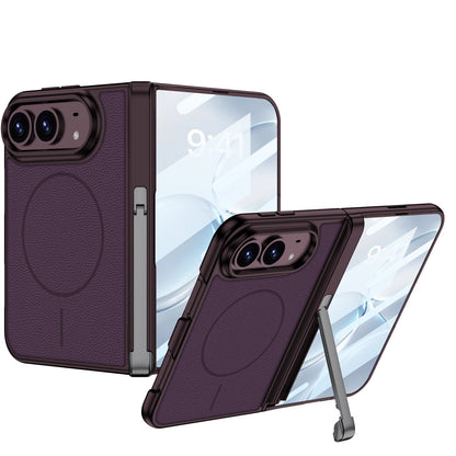 ZEERA FoldStand Pro iPhone Duo 케이스｜가로세로 2WAY 힌지 스탠드・강화유리 일체형・MagSafe 지원