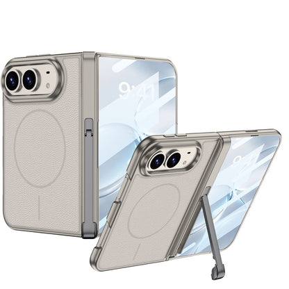 ZEERA FoldStand Pro iPhone Duo 케이스｜가로세로 2WAY 힌지 스탠드・강화유리 일체형・MagSafe 지원
