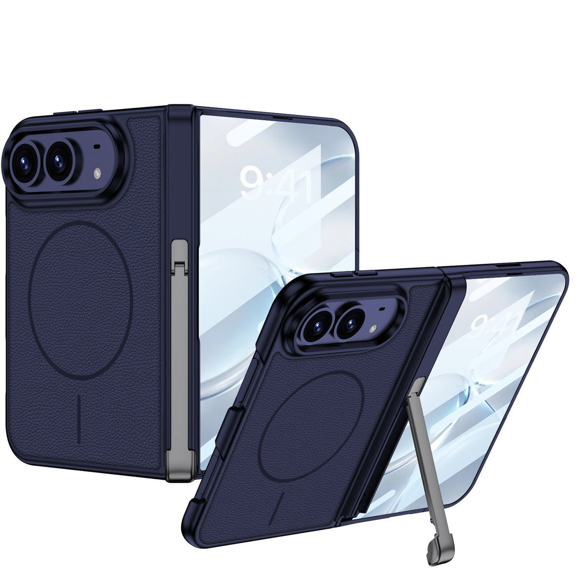 ZEERA FoldStand Pro iPhone Duo 케이스｜가로세로 2WAY 힌지 스탠드・강화유리 일체형・MagSafe 지원