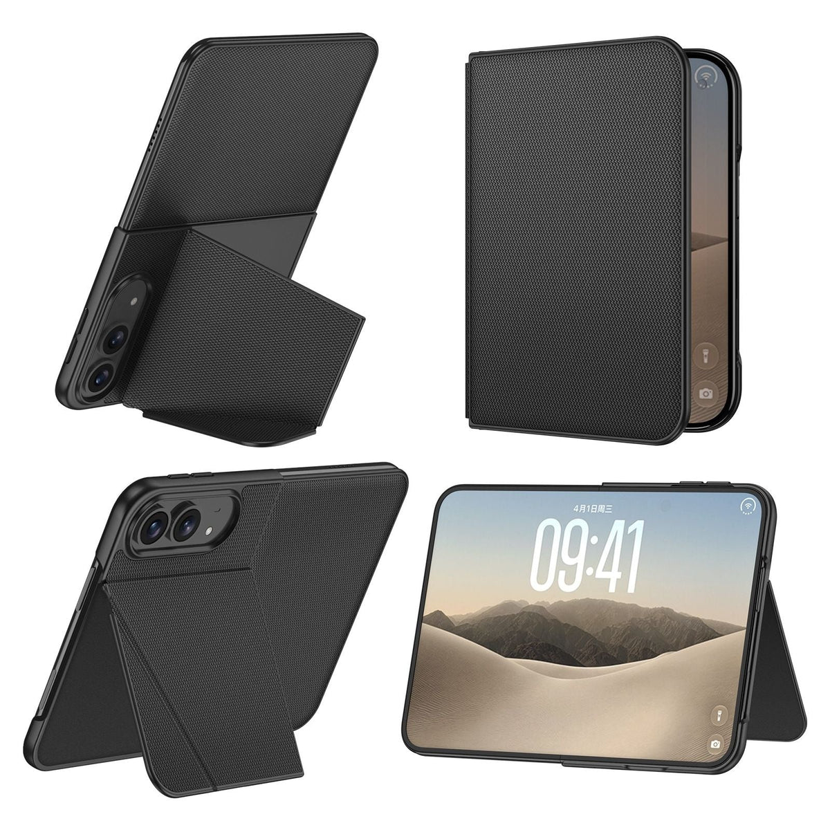 Etui ZEERA FoldTex Pro do iPhone Duo | Folio z technicznego splotu z obsługą MagSafe i uchwytem pionowym/poziomym