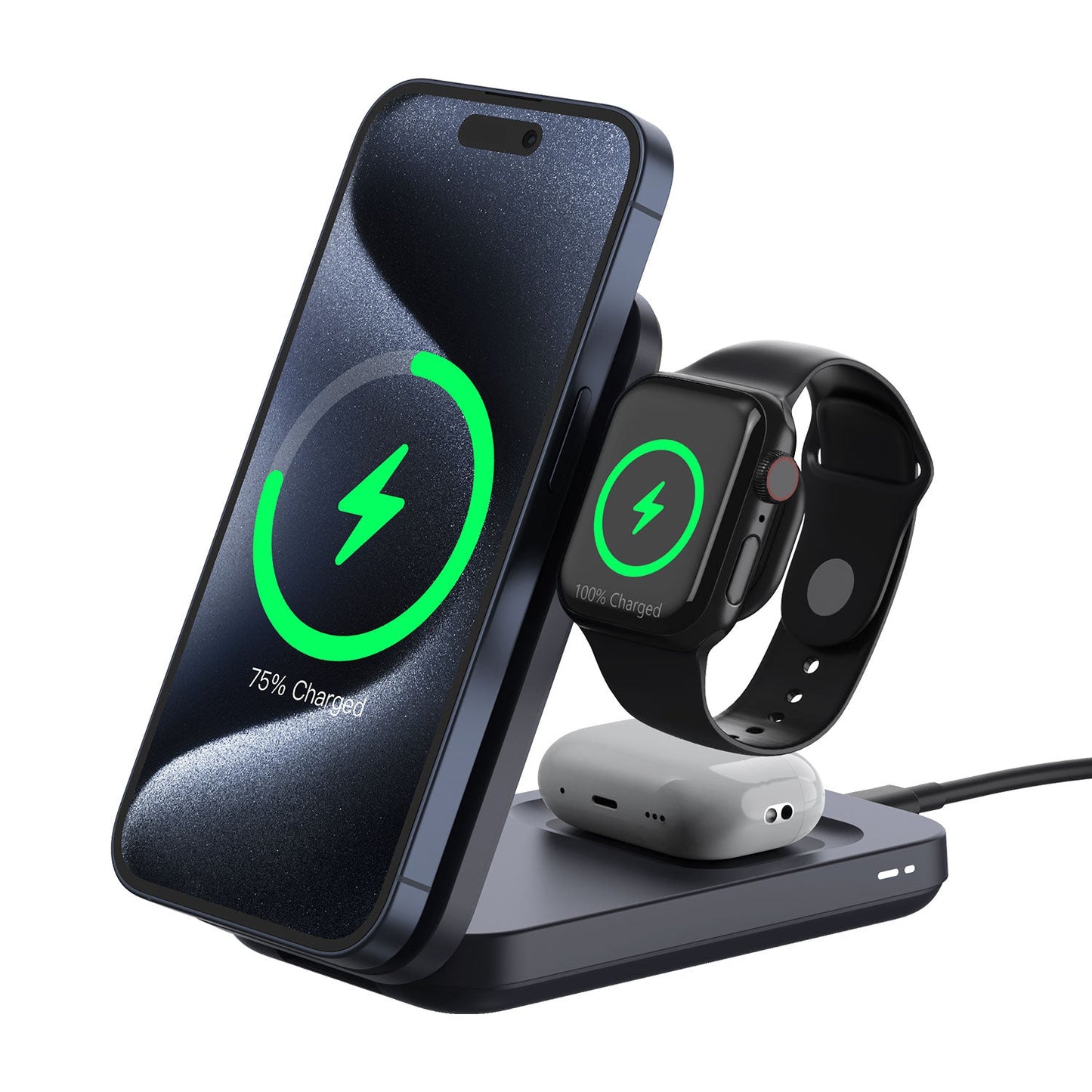 ZEERA MagTri Qi2 3 in 1 foldable MagSafe charger for iPhone Apple Watch AirPods