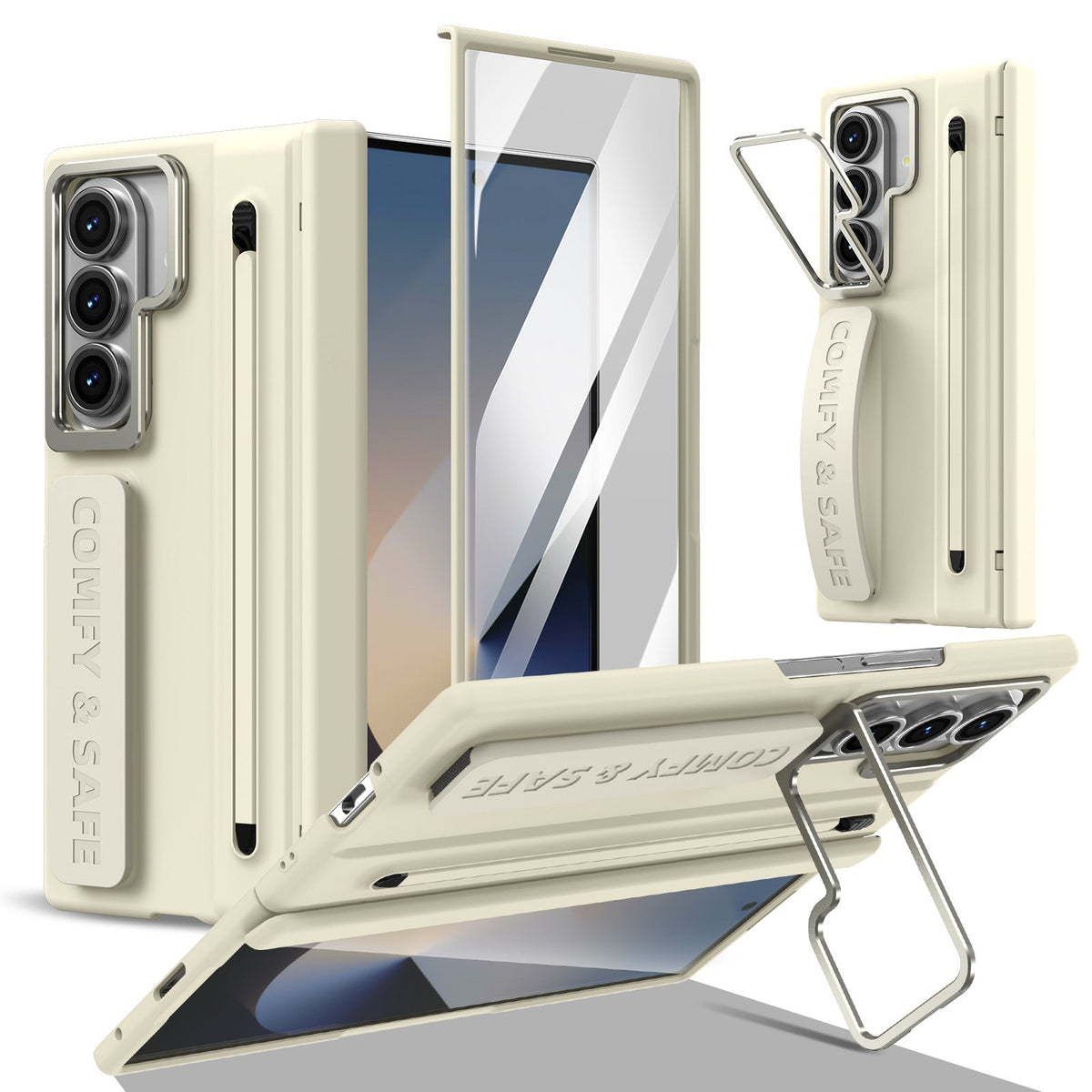 ZEERA FoldGrip Pro Etui na iPhone Duo / Galaxy Z Fold8 | z paskiem, aluminiowym stojakiem, rysikiem i ochroną zawiasu