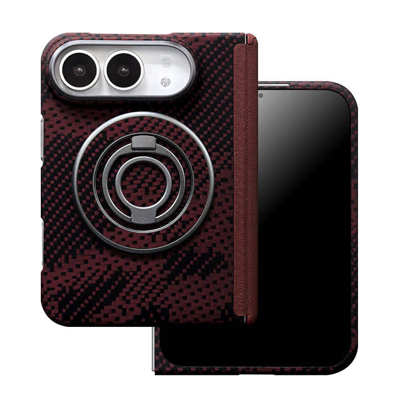 ZEERA FoldShield Pro iPhone Duo ケース｜厚さ1mm・超軽量アラミド繊維・MagSafe対応・自動復帰レザーヒンジ保護