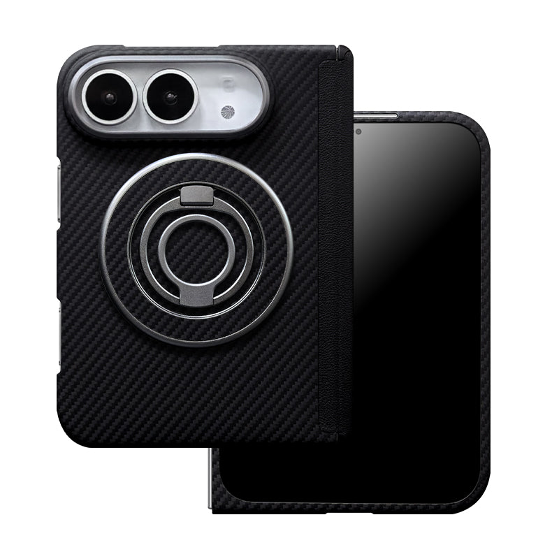 ZEERA FoldShield Pro iPhone Duo ケース｜厚さ1mm・超軽量アラミド繊維・MagSafe対応・自動復帰レザーヒンジ保護