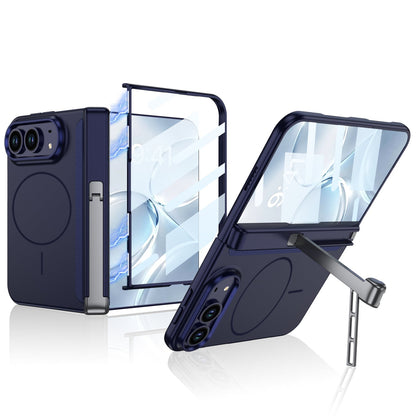 ZEERA FoldStand Pro iPhone Duo 케이스｜가로세로 2WAY 힌지 스탠드・강화유리 일체형・MagSafe 지원