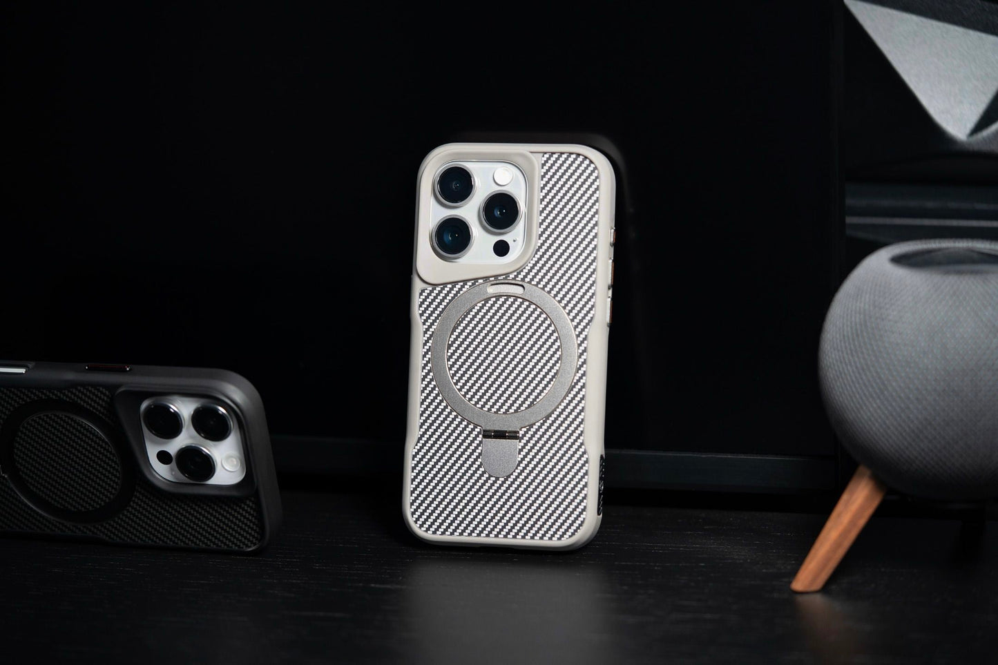 aluminum alloy kickstand iPhone case for hands free viewing