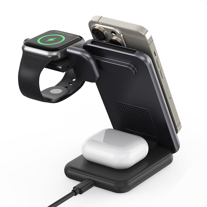 ZEERA MagTri Gen2 Qi2.2 3-in-1 접이식 MagSafe 충전기｜25W·액티브 냉각
