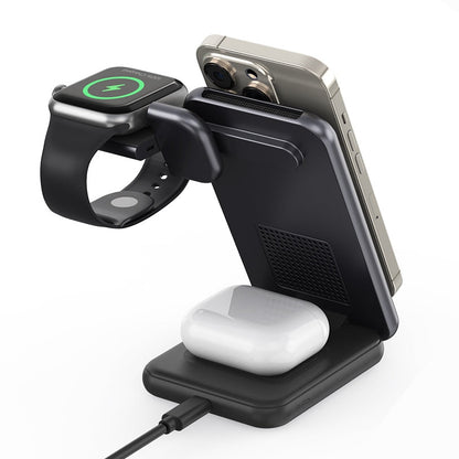 ZEERA MagTri Gen2 Qi2.2 3-in-1 접이식 MagSafe 충전기｜25W·액티브 냉각