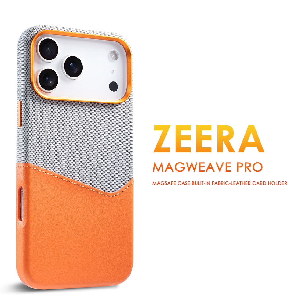 ZEERA MagWeave Pro MagSafe case with built-in card holder for iPhone