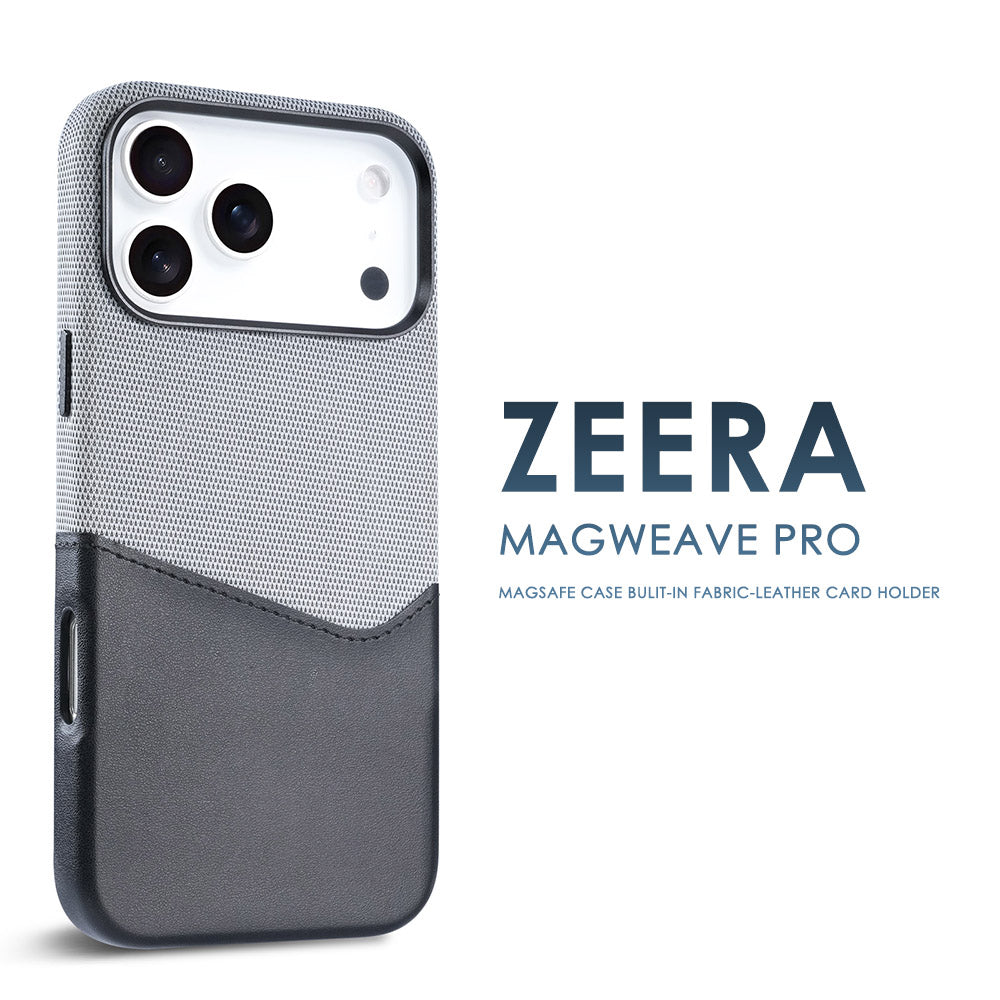 ZEERA MagWeave Pro MagSafe case with built-in card holder for iPhone
